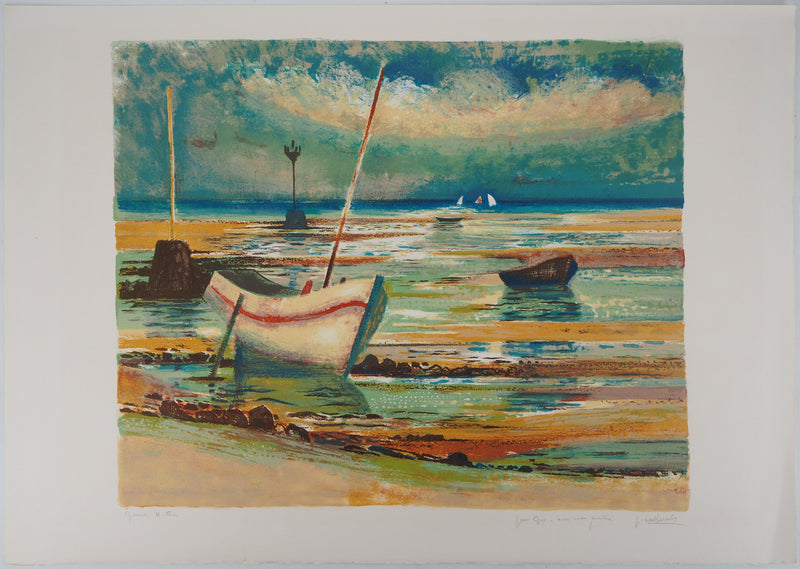 Paul COLLOMB : Air marin, Lithographie originale signée