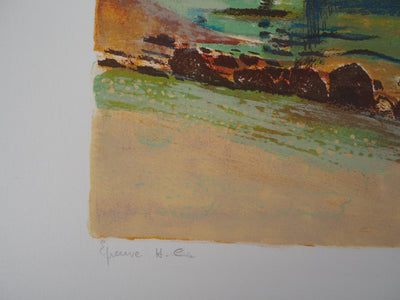Paul COLLOMB : Air marin, Lithographie originale signée