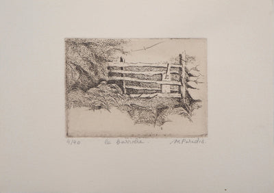 Michel PARADIS : La barrière, Gravure originale signée