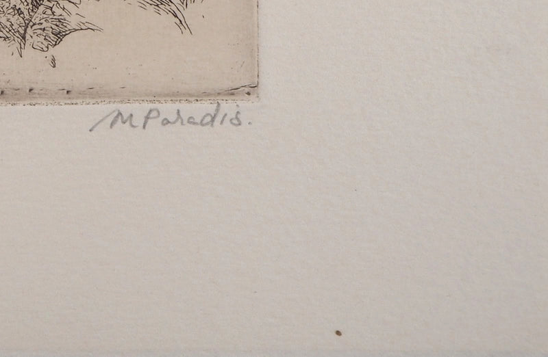 Michel PARADIS : La barrière, Gravure originale signée
