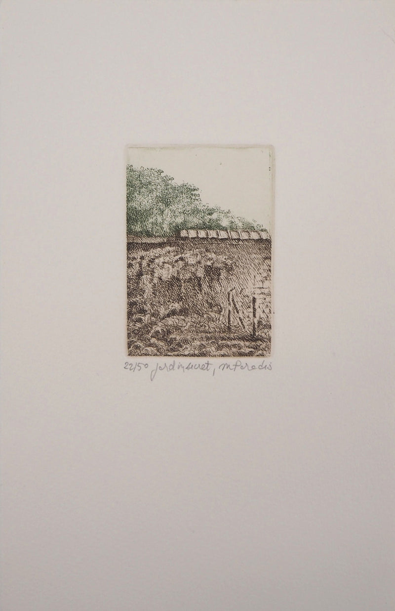 Michel PARADIS : Jardin secret, Gravure originale signée