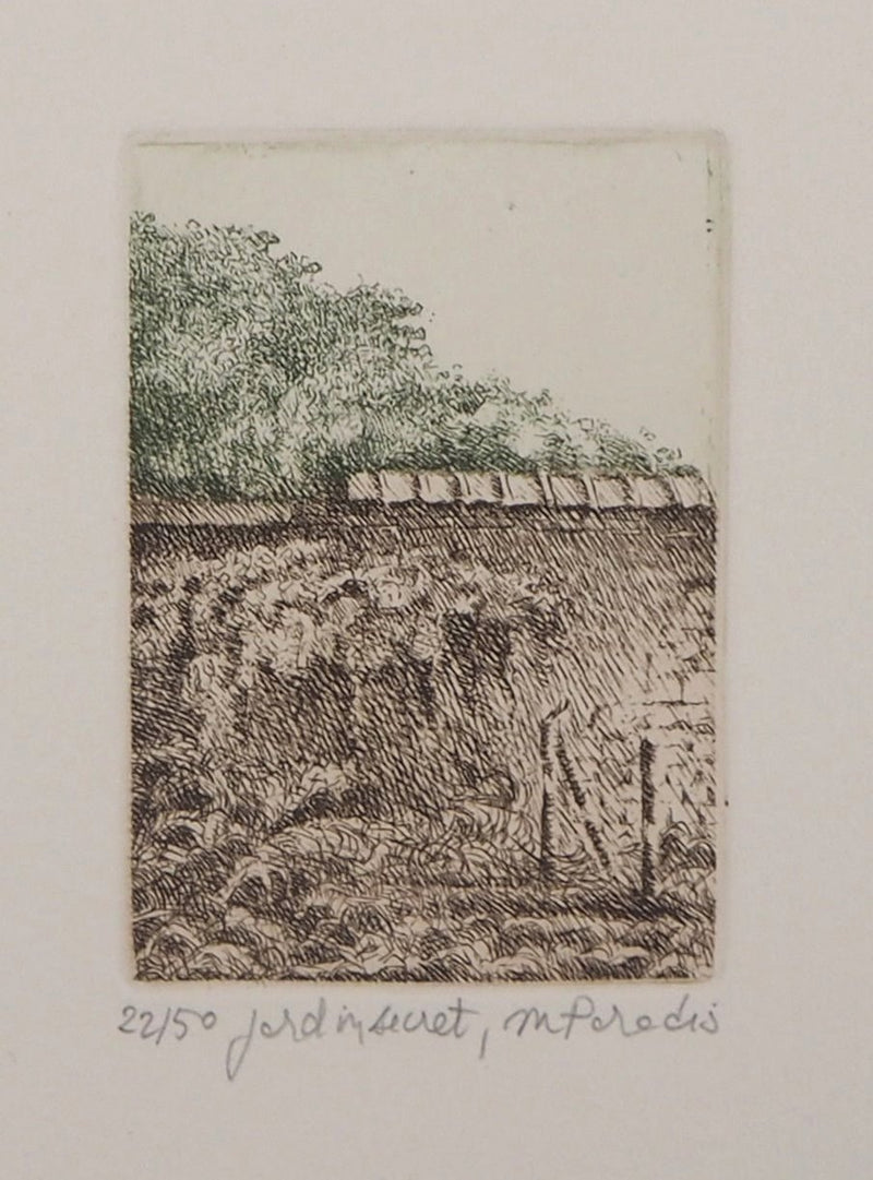 Michel PARADIS : Jardin secret, Gravure originale signée