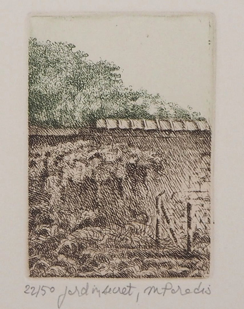 Michel PARADIS : Jardin secret, Gravure originale signée