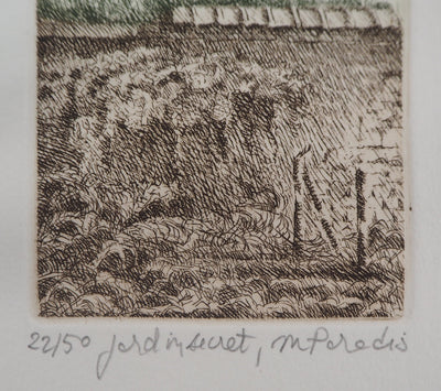 Michel PARADIS : Jardin secret, Gravure originale signée