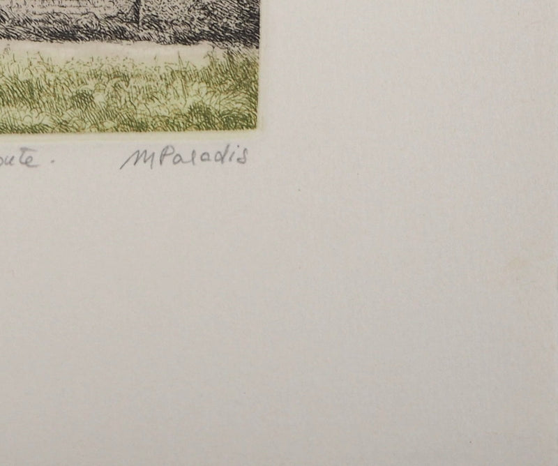 Michel PARADIS : Sur la route, Gravure originale signée