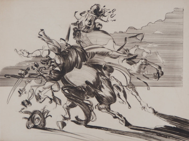Claude WEISBUCH : Cavalier tourmenté, Gravure originale signée
