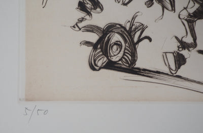 Claude WEISBUCH : Cavalier tourmenté, Gravure originale signée