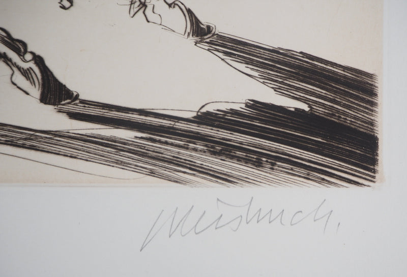 Claude WEISBUCH : Cavalier tourmenté, Gravure originale signée