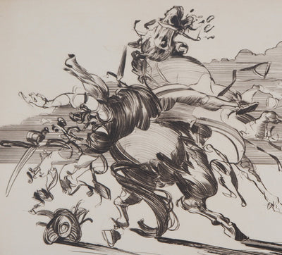 Claude WEISBUCH : Cavalier tourmenté, Gravure originale signée