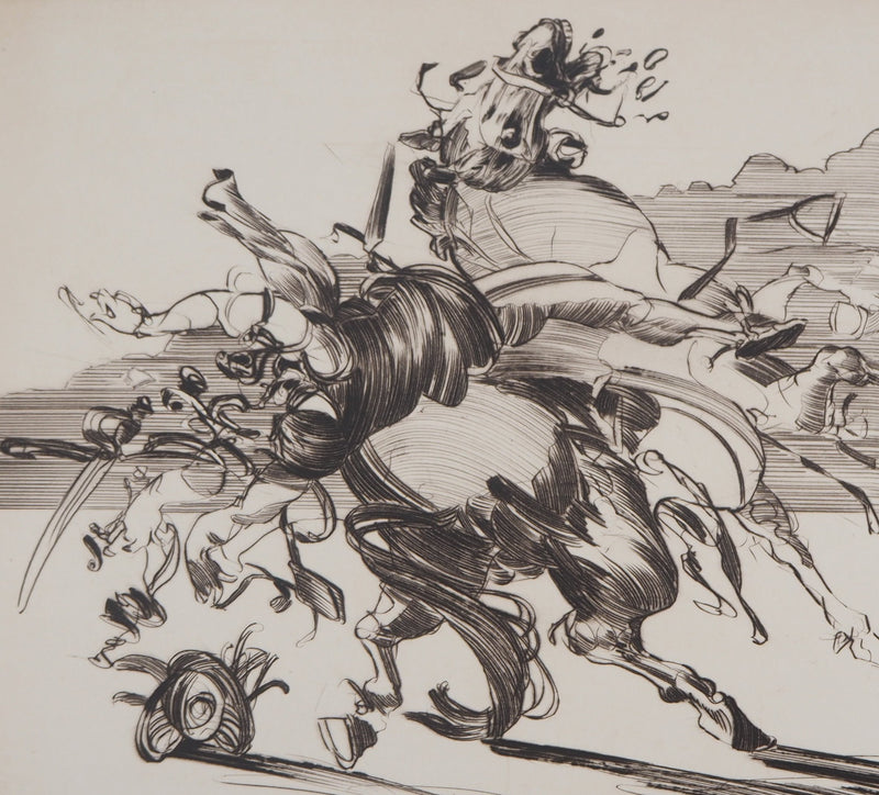 Claude WEISBUCH : Cavalier tourmenté, Gravure originale signée