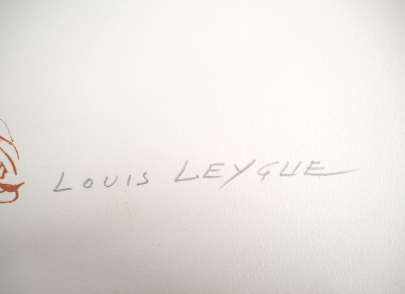 Louis LEYGUE : Nu assis, Lithographie originale signée