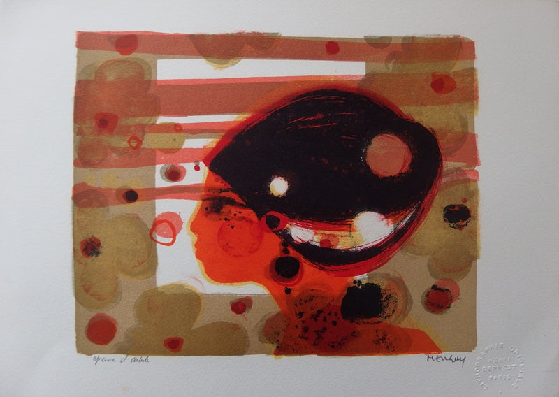 Frédéric MENGUY : Jeune femme de profil, Lithographie originale signée