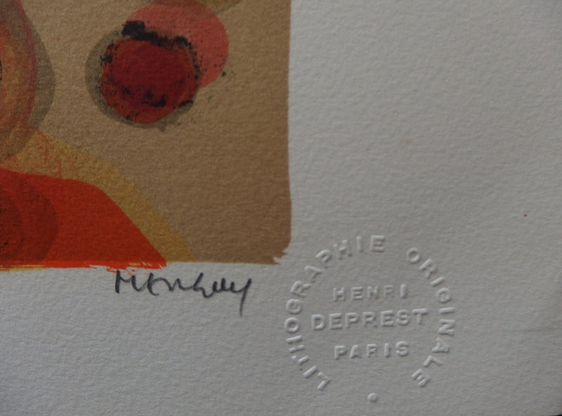 Frédéric MENGUY : Jeune femme de profil, Lithographie originale signée
