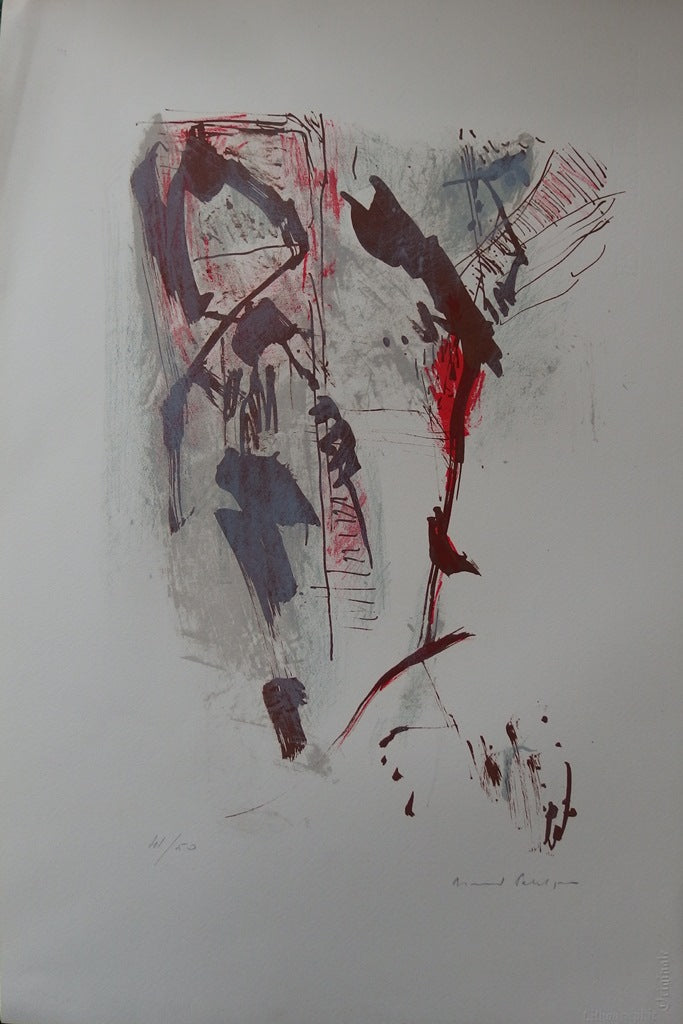 Armand PETITJEAN : Sur l’échelle, Lithographie originale signée