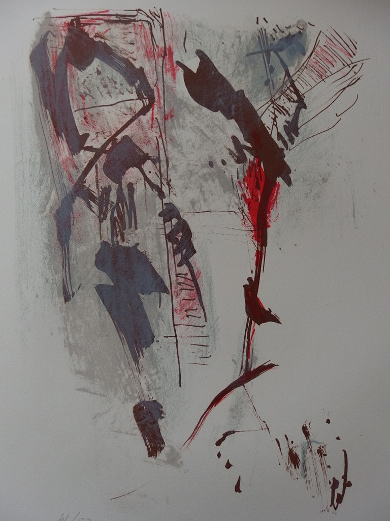 Armand PETITJEAN : Sur l’échelle, Lithographie originale signée
