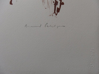 Armand PETITJEAN : Sur l’échelle, Lithographie originale signée