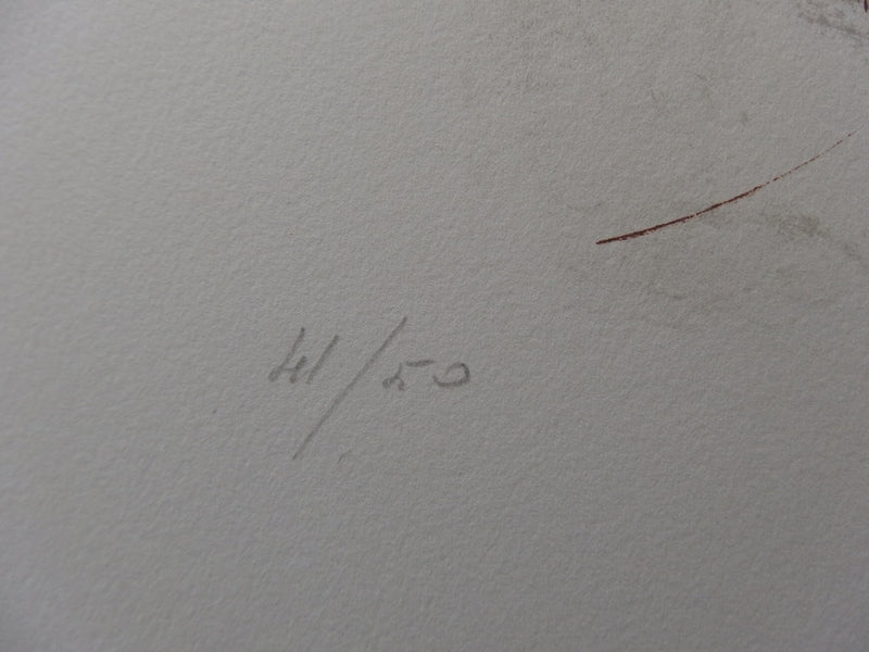 Armand PETITJEAN : Sur l’échelle, Lithographie originale signée