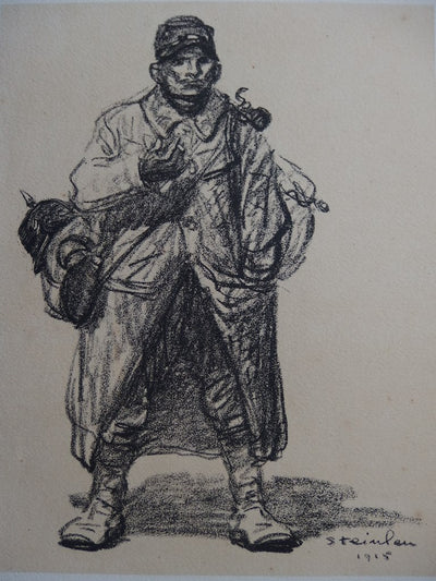 Théophile Alexandre STEINLEN : Soldat, Lithographie originale signée