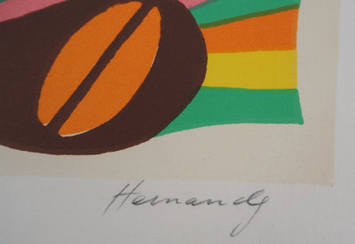 Mariano HERNANDEZ: Tribute to Miro, Original signed lithograph