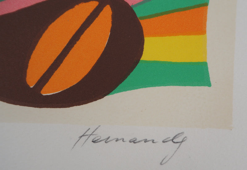 Mariano HERNANDEZ: Tribute to Miro, Original signed lithograph