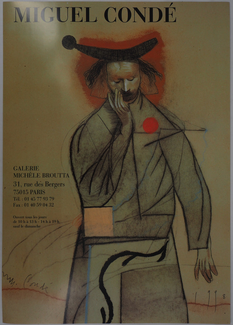 Miguel CONDE : L’homme au pois rouge, Affiche originale signée