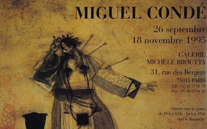 Miguel CONDE : Trois personnages, Affiche originale signée