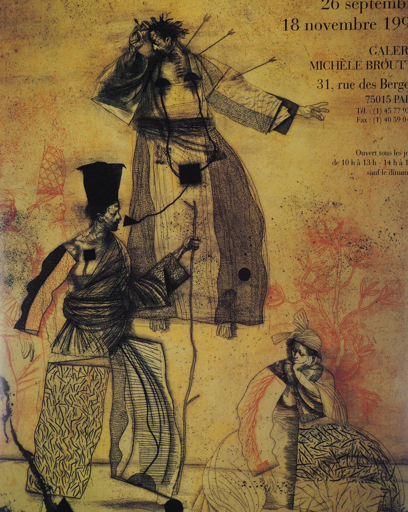 Miguel CONDE : Trois personnages, Affiche originale signée