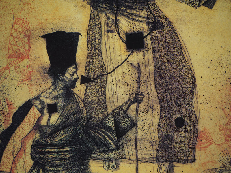 Miguel CONDE : Trois personnages, Affiche originale signée