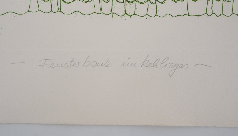 Gudrun VON LEITNER : Bouquet de tulipes à la fenêtre, Gravure originale signée