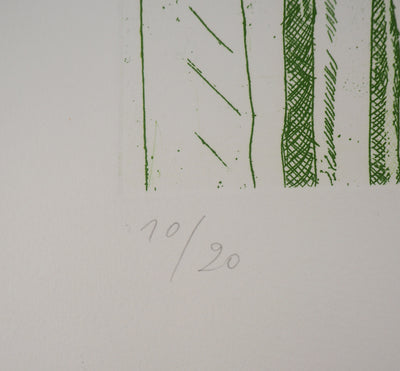 Gudrun VON LEITNER : Bouquet de tulipes à la fenêtre, Gravure originale signée