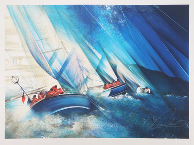 Raymond POULET : Les voiles de mer, Lithographie originale signée
