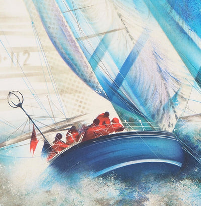 Raymond POULET : Les voiles de mer, Lithographie originale signée