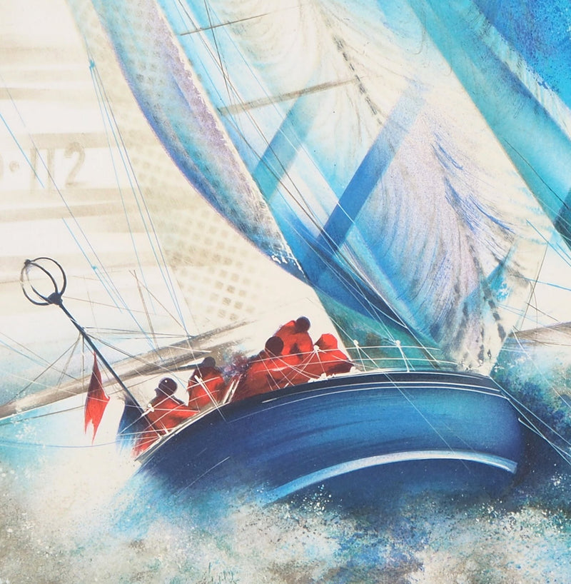 Raymond POULET : Les voiles de mer, Lithographie originale signée