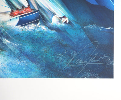 Raymond POULET : Les voiles de mer, Lithographie originale signée