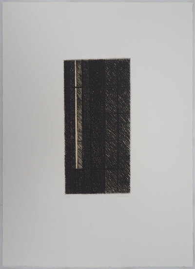 Philippe MINARD : Composition rectiligne, Gravure originale signée