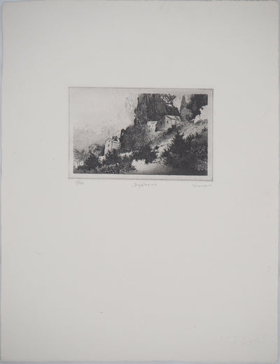 Michel  QUERIOZ : Déglasine, Gravure originale signée
