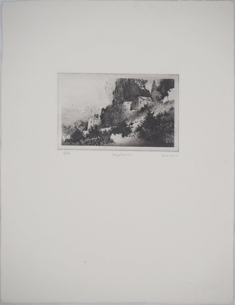 Michel  QUERIOZ : Déglasine, Gravure originale signée