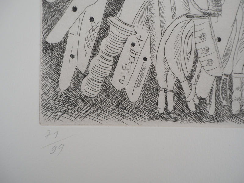 ARMAN : La Paix : Accumulation de sabres, Gravure originale signée