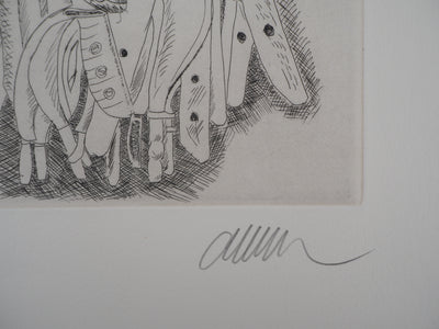 ARMAN : La Paix : Accumulation de sabres, Gravure originale signée