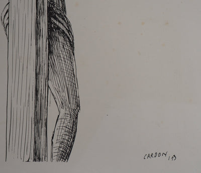 Françoise MOSSER-CARDON : Christ, Lithographie originale signée