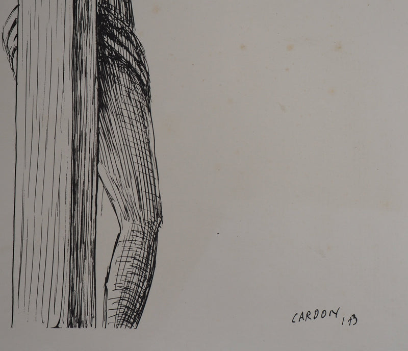 Françoise MOSSER-CARDON : Christ, Lithographie originale signée