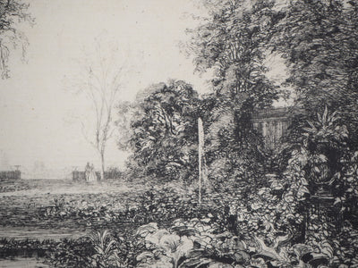 Maxime LALANNE : Promenade dans le parc, Gravure originale signée