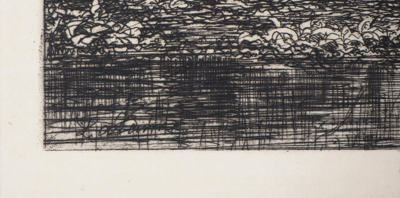 Maxime LALANNE : Promenade dans le parc, Gravure originale signée