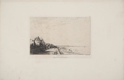 Maxime LALANNE : Villers (Calvados), Gravure originale signée