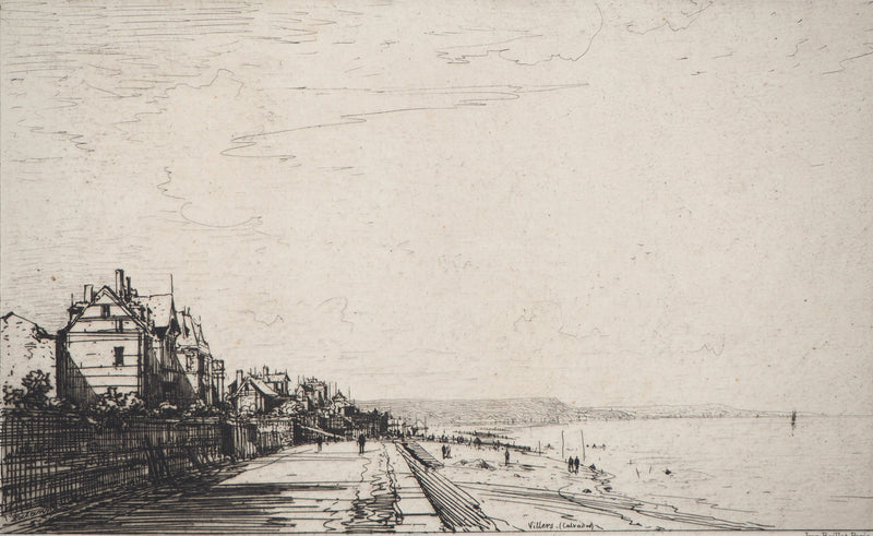 Maxime LALANNE : Villers (Calvados), Gravure originale signée