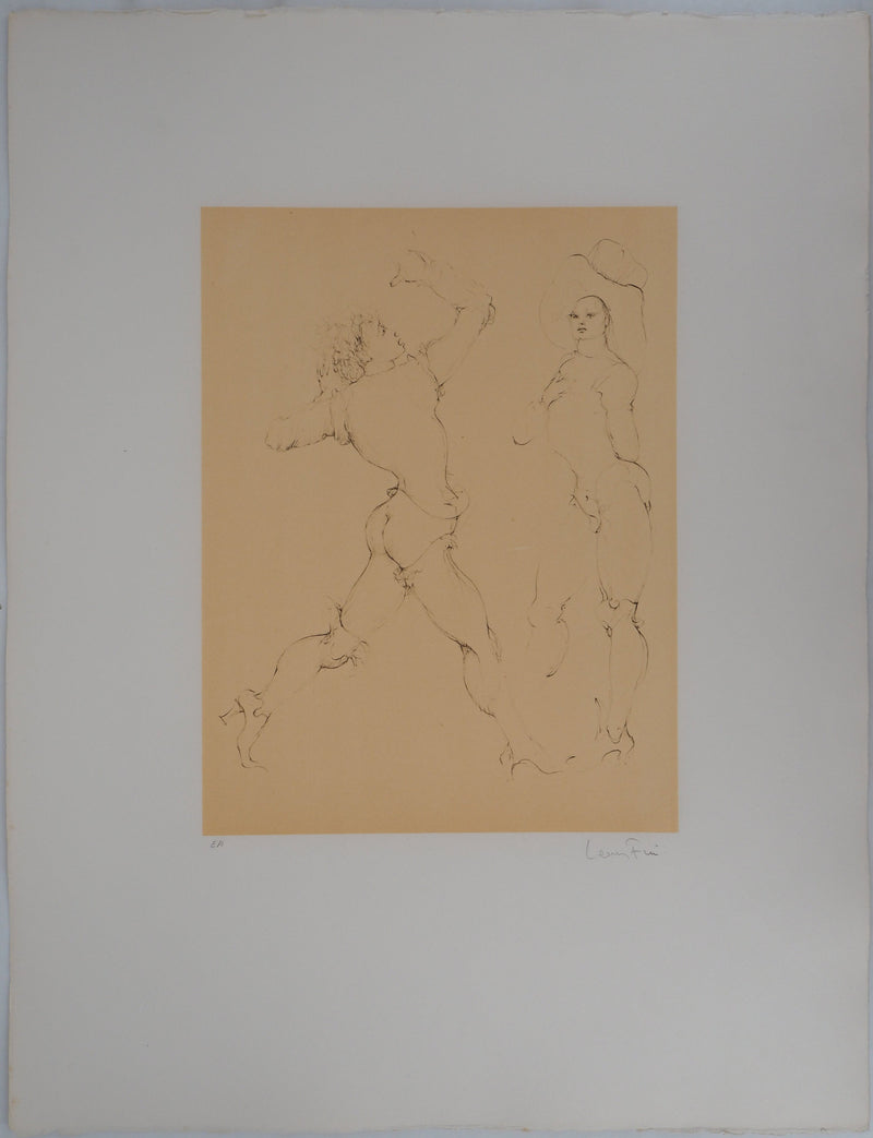 Leonor FINI : La menace, Gravure originale signée