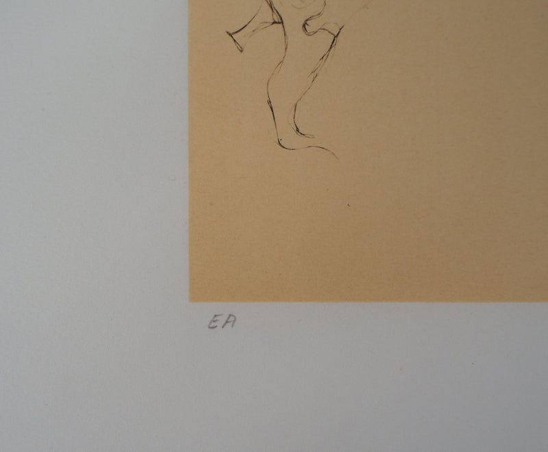 Leonor FINI : La menace, Gravure originale signée