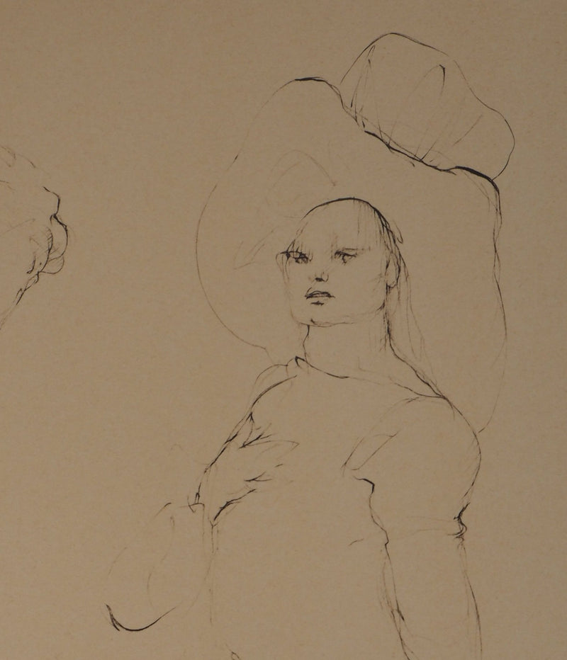Leonor FINI : La menace, Gravure originale signée