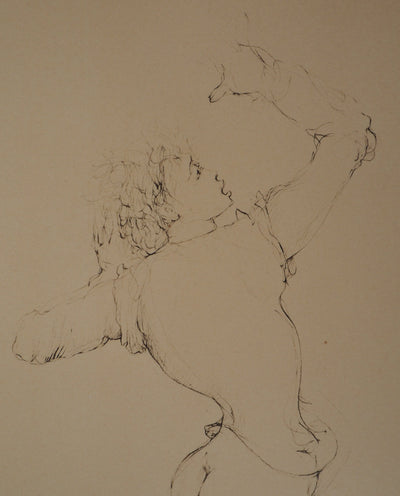 Leonor FINI : La menace, Gravure originale signée