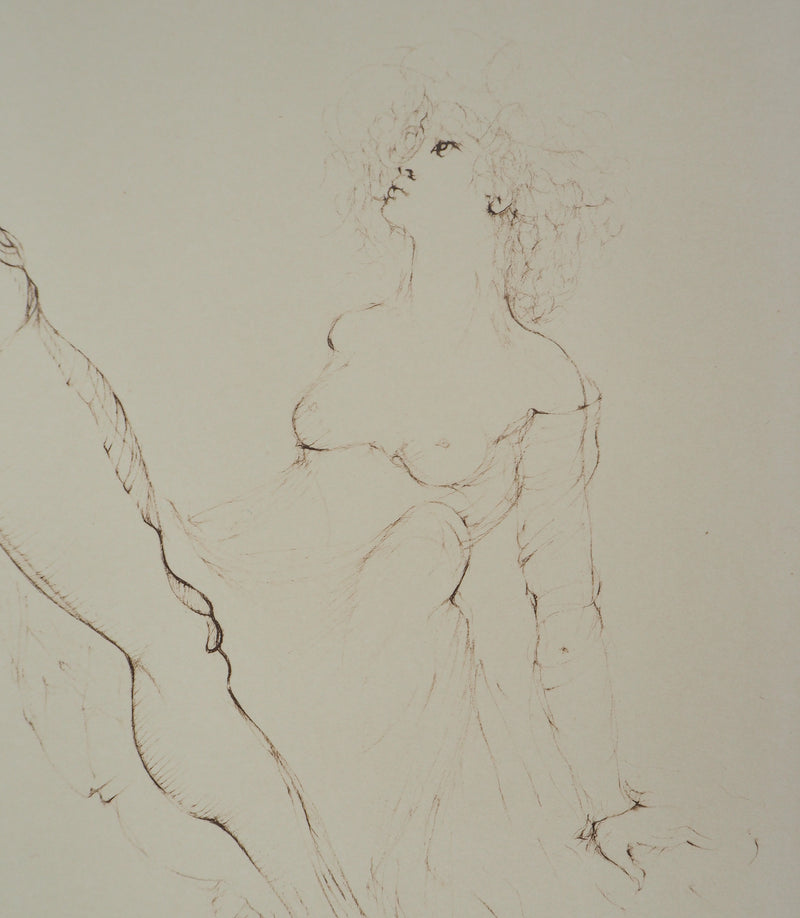 Léonor FINI : Pantomime pour un décollette, Gravure originale signée